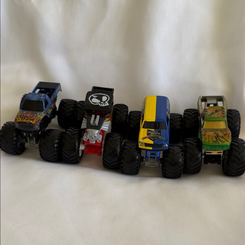 Blue and Yellow Kids Monster Truck Toy Monster Jam & Hot Wheels